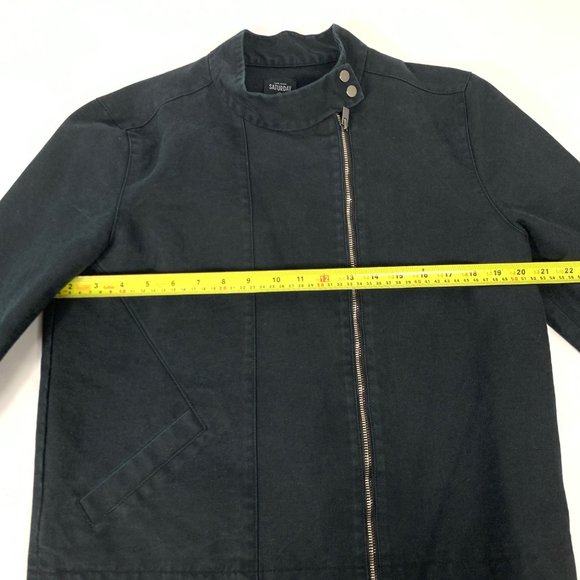 Kate Spade Side Zip Black Moto Bomber Jacket L - Picture 9 of 11